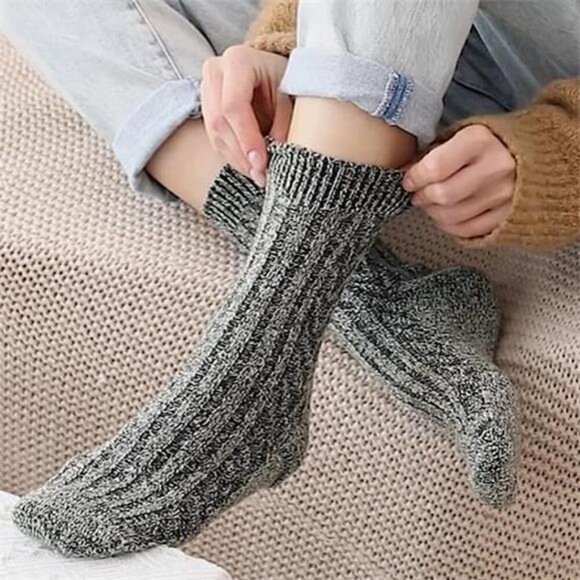 Pack of 5 Womens Wool Socks Winter Warm Thick Knit Soft Vintage Casual - Picture 4 of 7